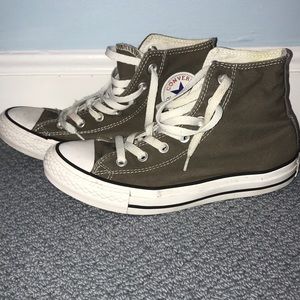 Grey high top converse